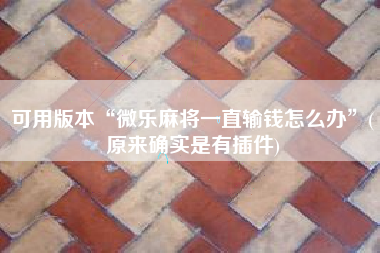 可用版本“微乐麻将一直输钱怎么办”(原来确实是有插件)