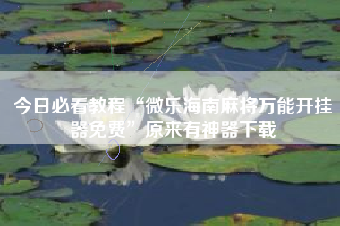 今日必看教程“微乐海南麻将万能开挂器免费”原来有神器下载