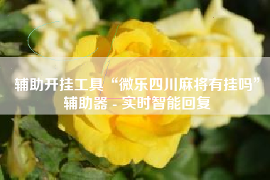 辅助开挂工具“微乐四川麻将有挂吗	”辅助器 - 实时智能回复