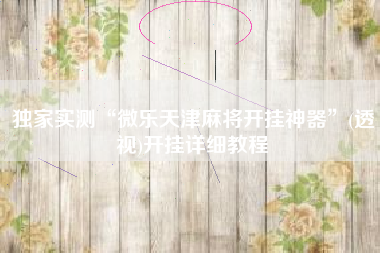 独家实测“微乐天津麻将开挂神器	”(透视)开挂详细教程