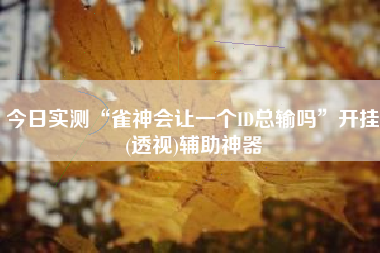 今日实测“雀神会让一个ID总输吗	”开挂(透视)辅助神器