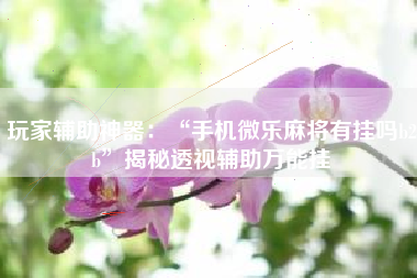玩家辅助神器：“手机微乐麻将有挂吗b2b	”揭秘透视辅助万能挂