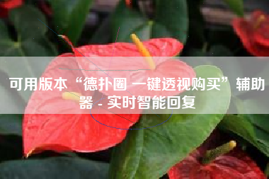 可用版本“德扑圈 一键透视购买”辅助器 - 实时智能回复