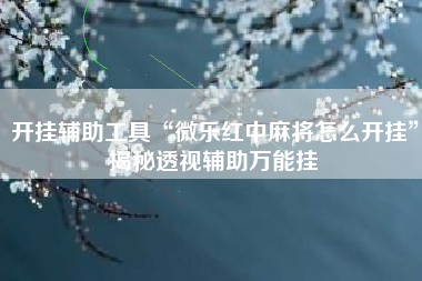 开挂辅助工具“微乐红中麻将怎么开挂”揭秘透视辅助万能挂