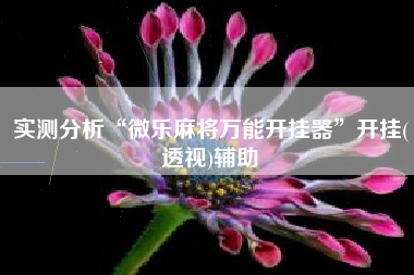 实测分析“微乐麻将万能开挂器	”开挂(透视)辅助