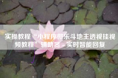 实操教程“小程序微乐斗地主透视挂视频教程”辅助器 - 实时智能回复