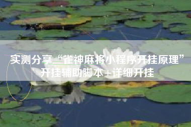 实测分享“雀神麻将小程序开挂原理	”开挂辅助脚本+详细开挂