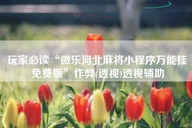 玩家必读“微乐河北麻将小程序万能挂免费版	”作弊(透视)透视辅助