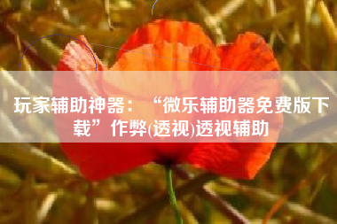 玩家辅助神器：“微乐辅助器免费版下载”作弊(透视)透视辅助