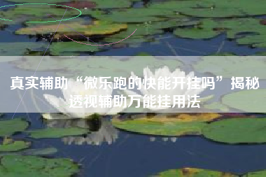 真实辅助“微乐跑的快能开挂吗”揭秘透视辅助万能挂用法