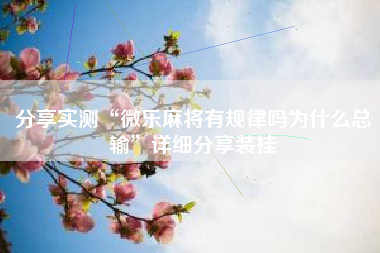 分享实测“微乐麻将有规律吗为什么总输”详细分享装挂