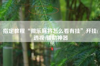 指定教程“微乐麻将怎么看有挂	”开挂(透视)辅助神器