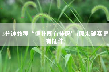 3分钟教程“德扑圈有挂吗”(原来确实是有插件)