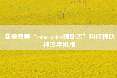 实操教程“sohoo poker辅助器”科技辅助神器手机版