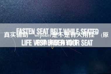 真实辅助“wepoker是不是有人用挂”(原来确实是有插件