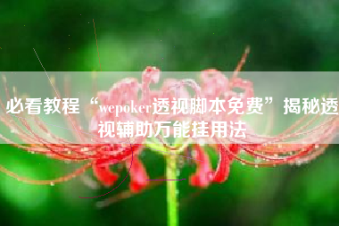 必看教程“wepoker透视脚本免费”揭秘透视辅助万能挂用法