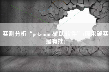 实测分析“pokemmo辅助软件”(原来确实是有挂)