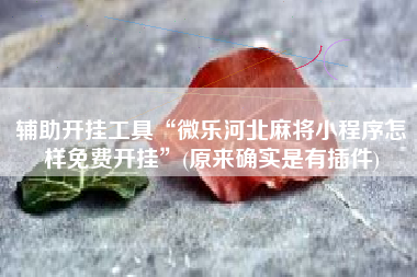 辅助开挂工具“微乐河北麻将小程序怎样免费开挂	”(原来确实是有插件)