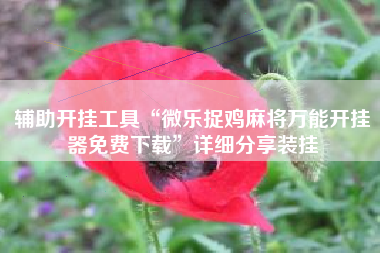 辅助开挂工具“微乐捉鸡麻将万能开挂器免费下载	”详细分享装挂