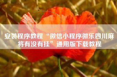 安装程序教程“微信小程序微乐四川麻将有没有挂”通用版下载教程