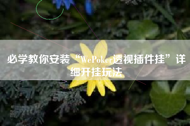 必学教你安装“WePoker透视插件挂”详细开挂玩法