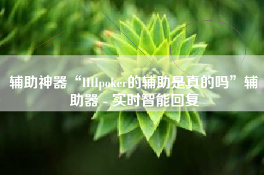 辅助神器“HHpoker的辅助是真的吗”辅助器 - 实时智能回复