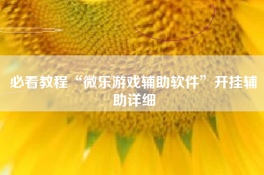 必看教程“微乐游戏辅助软件”开挂辅助详细