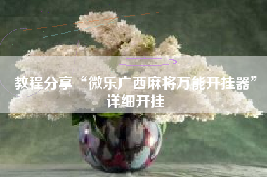 教程分享“微乐广西麻将万能开挂器”详细开挂