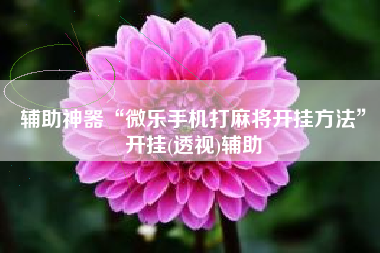 辅助神器“微乐手机打麻将开挂方法	”开挂(透视)辅助