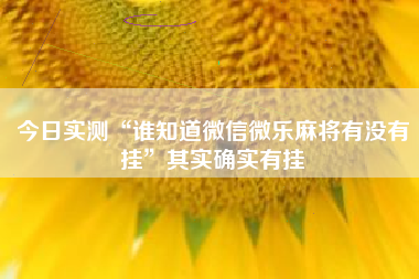 今日实测“谁知道微信微乐麻将有没有挂”其实确实有挂