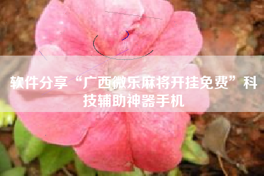 软件分享“广西微乐麻将开挂免费	”科技辅助神器手机