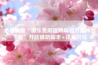 必看教程“微乐贵阳捉鸡麻将开挂神器下载”开挂辅助脚本+详细开挂