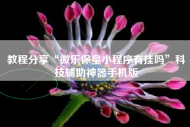 教程分享“微乐保皇小程序有挂吗”科技辅助神器手机版