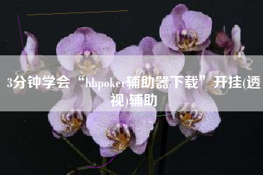3分钟学会“hhpoker辅助器下载”开挂(透视)辅助