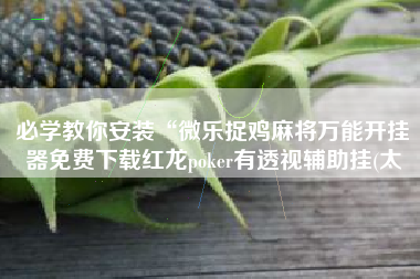 必学教你安装“微乐捉鸡麻将万能开挂器免费下载红龙poker有透视辅助挂(太
