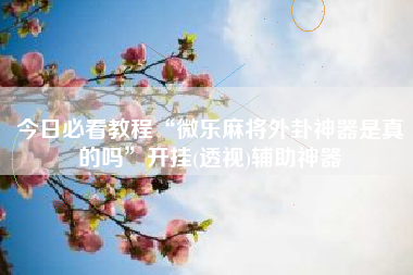 今日必看教程“微乐麻将外卦神器是真的吗	”开挂(透视)辅助神器