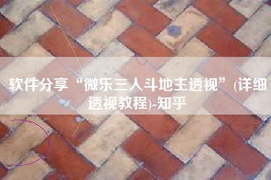 软件分享“微乐三人斗地主透视”(详细透视教程)-知乎