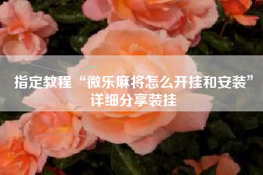 指定教程“微乐麻将怎么开挂和安装”详细分享装挂