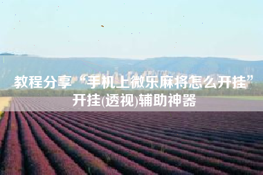 教程分享“手机上微乐麻将怎么开挂”开挂(透视)辅助神器