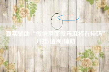 真实辅助“微信里面微乐麻将有挂吗”开挂(透视)辅助