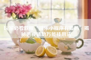 玩家必看教程“微乐小程序有挂吗”揭秘透视辅助万能挂用法