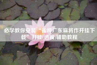 必学教你安装“雀神广东麻将作开挂下载”开挂(透视)辅助教程