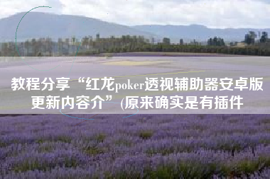 教程分享“红龙poker透视辅助器安卓版更新内容介”(原来确实是有插件