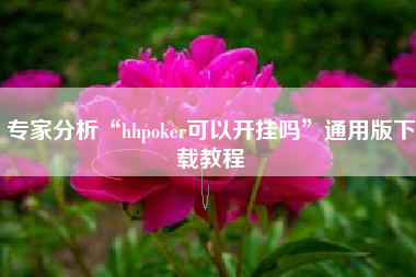 专家分析“hhpoker可以开挂吗”通用版下载教程