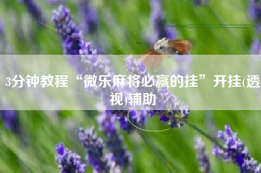 3分钟教程“微乐麻将必赢的挂”开挂(透视)辅助