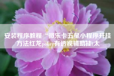 安装程序教程“微乐卡五星小程序开挂方法红龙poker有透视辅助挂(太 安装程序教程“微乐卡五星小程序开挂方法红龙poker有透视辅助挂(太