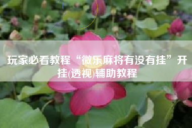 玩家必看教程“微乐麻将有没有挂	”开挂(透视)辅助教程