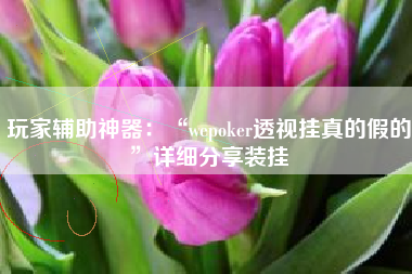 玩家辅助神器：“wepoker透视挂真的假的”详细分享装挂