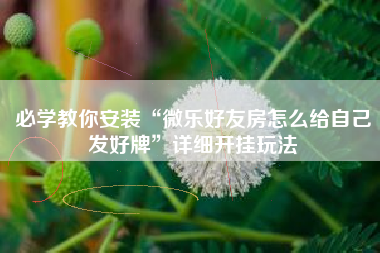 必学教你安装“微乐好友房怎么给自己发好牌	”详细开挂玩法