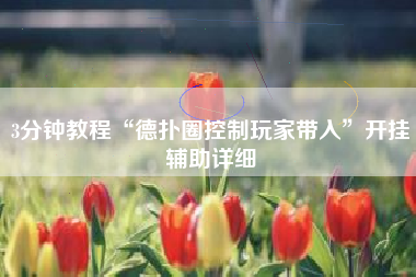 3分钟教程“德扑圈控制玩家带入	”开挂辅助详细